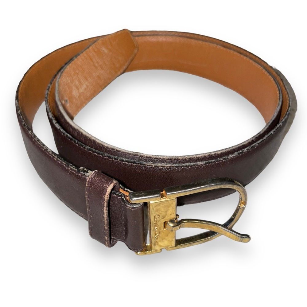 Christian Dior Vintage Brown Split Leather Belt